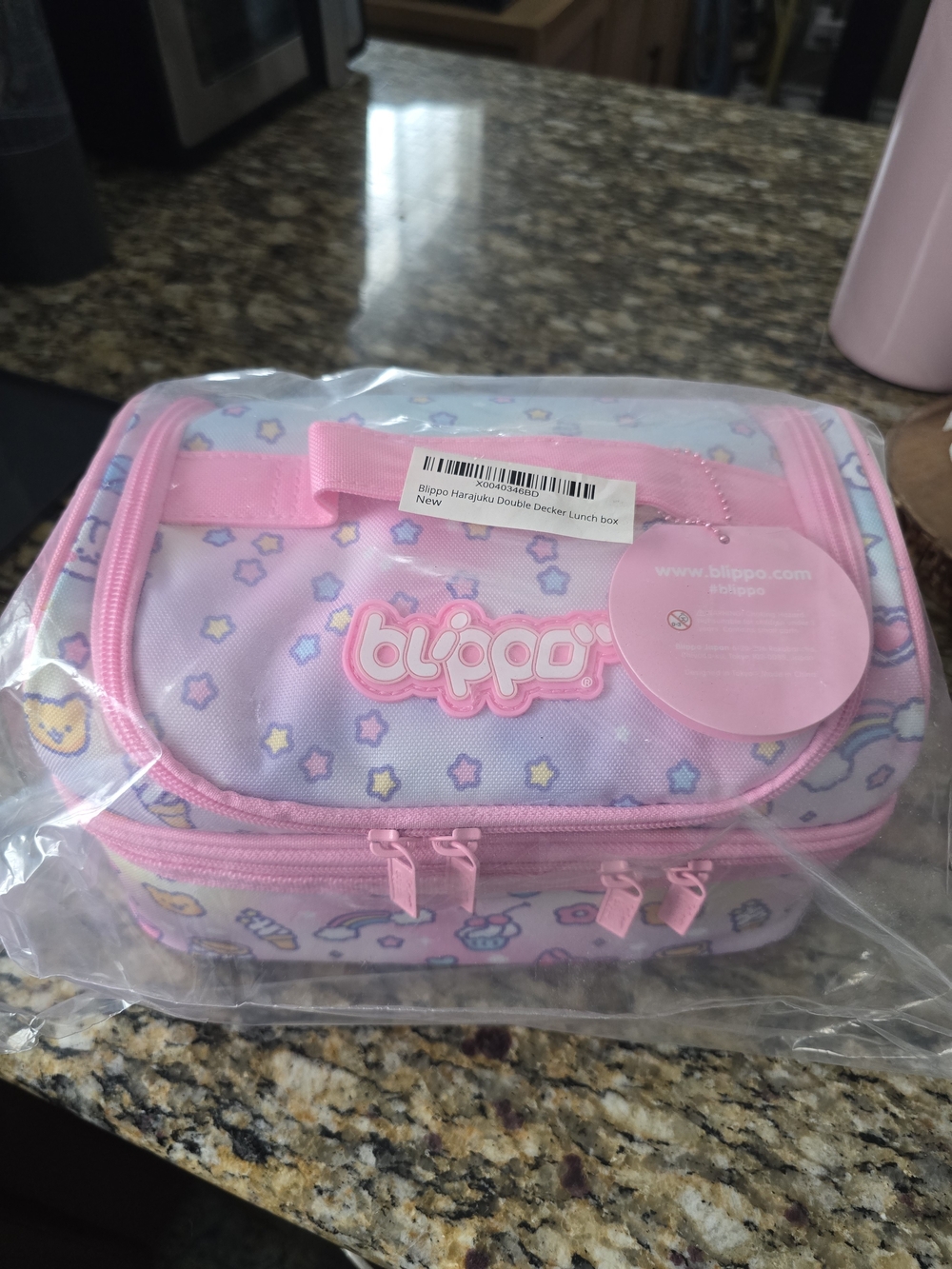 Blippo Pink Pastel Double Decker Lunch Bag